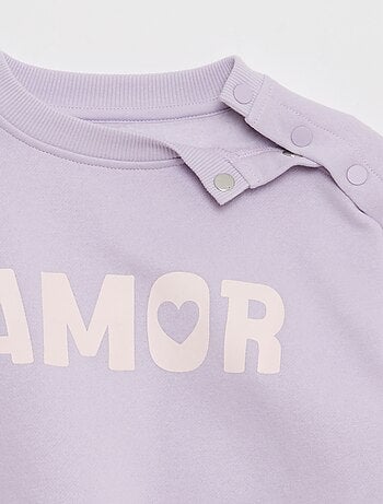 Sweat estampado com fechos de pressão magnéticos no ombro - So Easy