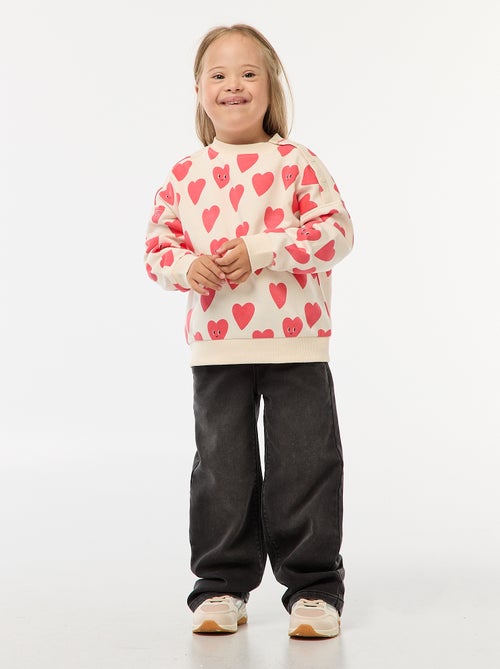 Sweat estampado com molas de pressão magnéticas no ombro - So Easy - Kiabi