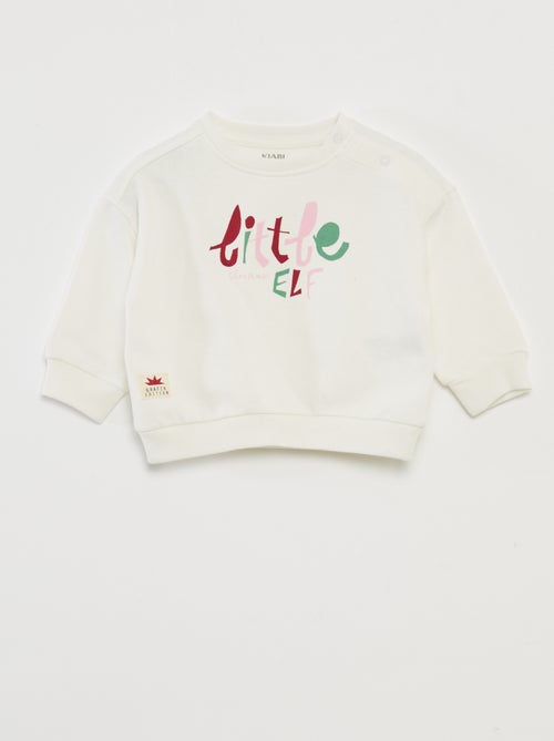 Sweat estampado de Natal em jersey de algodão - Kiabi