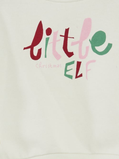 Sweat estampado de Natal em jersey de algodão - Kiabi