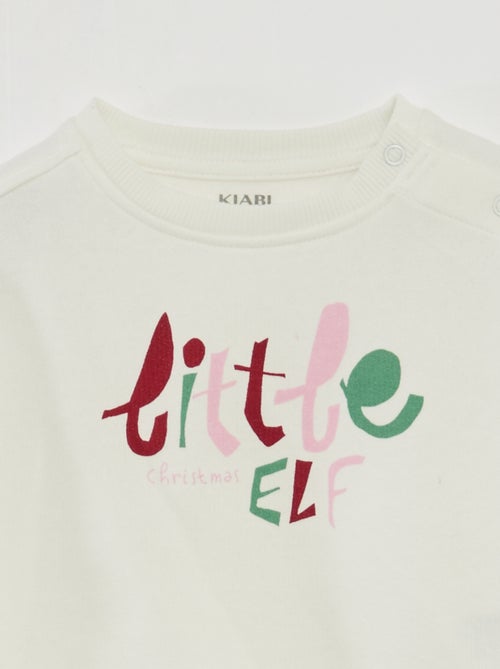 Sweat estampado de Natal em jersey de algodão - Kiabi
