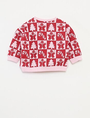 Sweat estampado de Natal em jersey de algodão