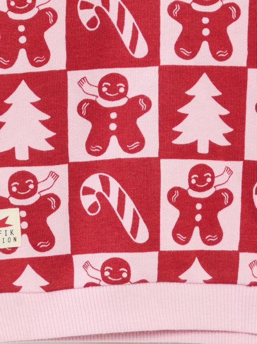 Sweat estampado de Natal em jersey de algodão - Kiabi