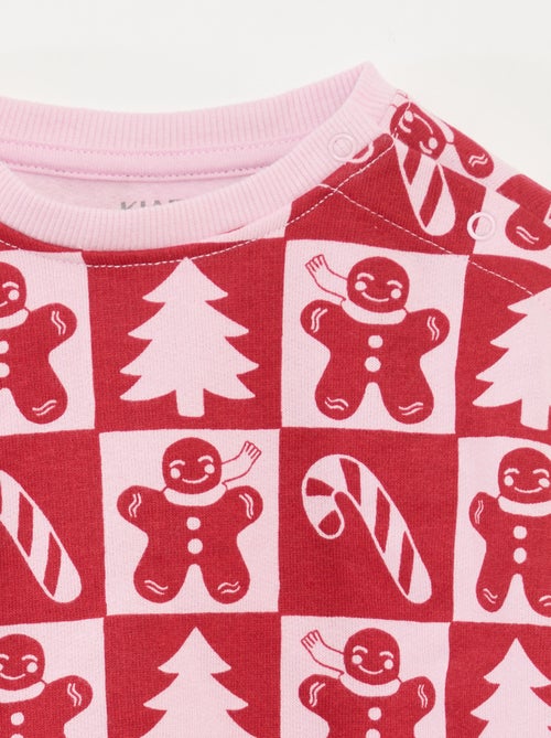 Sweat estampado de Natal em jersey de algodão - Kiabi