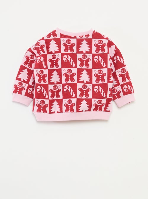 Sweat estampado de Natal em jersey de algodão - Kiabi