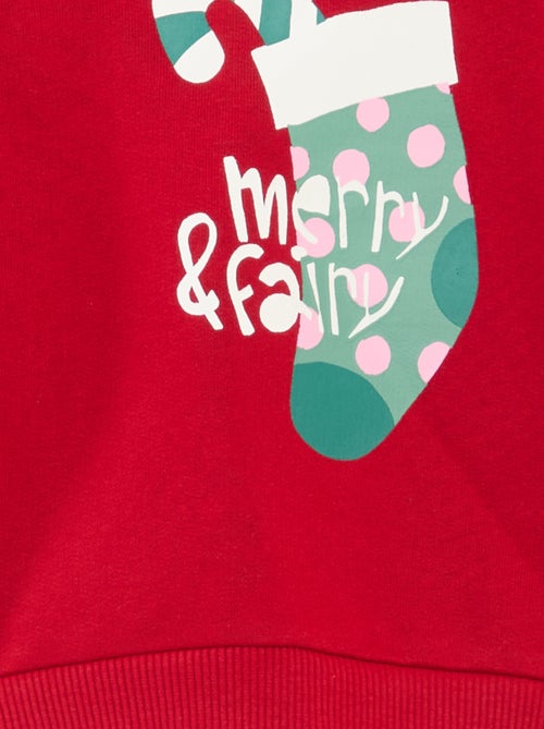 Sweat estampado de Natal em jersey de algodão - Kiabi