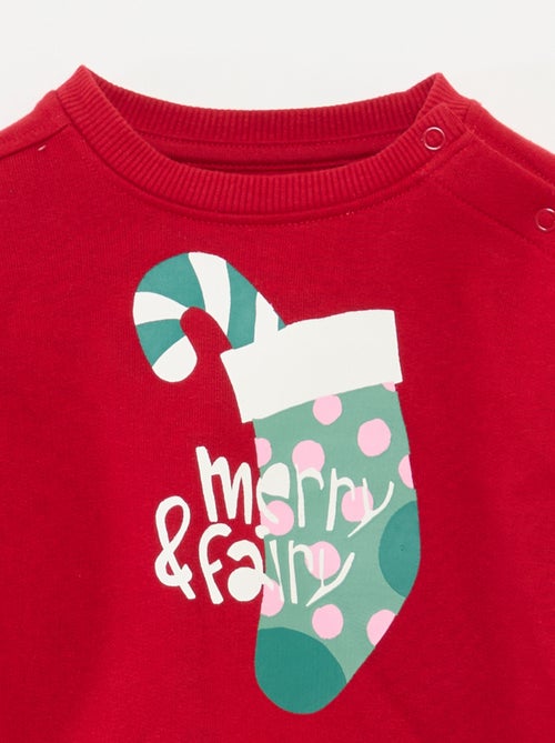 Sweat estampado de Natal em jersey de algodão - Kiabi