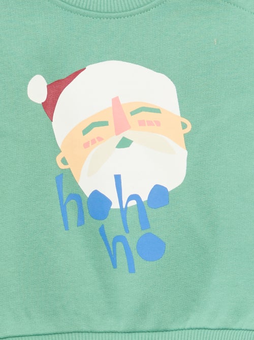 Sweat estampado de Natal em polar de algodão - Kiabi