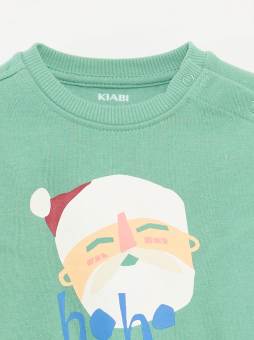 Sweat estampado de Natal em polar de algodão - Kiabi