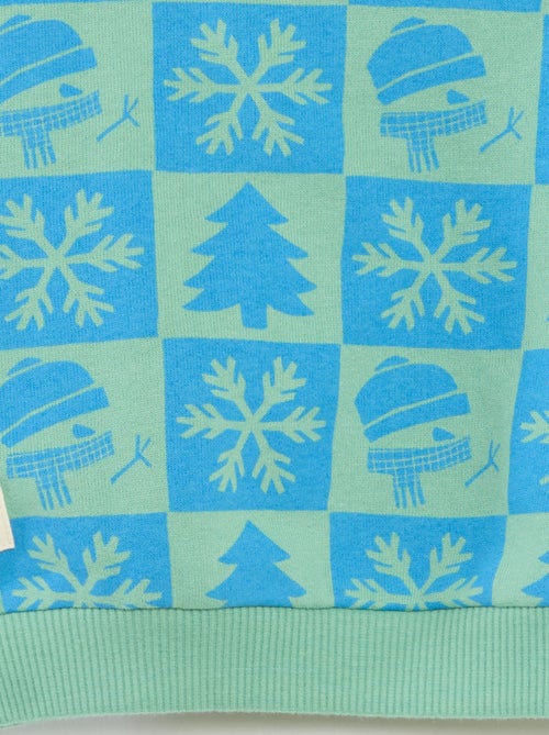 Sweat estampado de Natal em polar de algodão - Kiabi