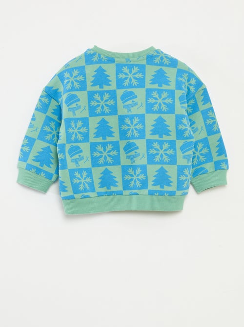 Sweat estampado de Natal em polar de algodão - Kiabi