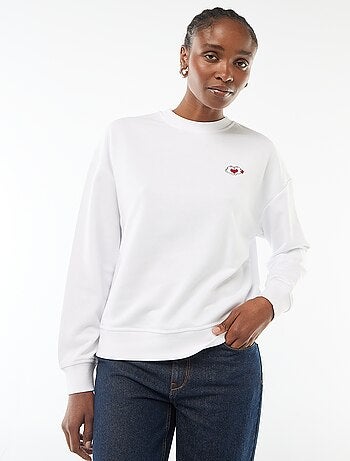 Sweat estampado 'Disney' 'Mickey e Minnie' em algodão liso