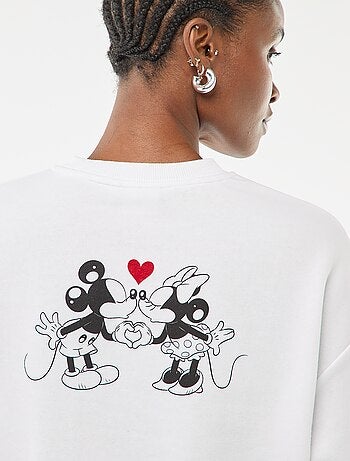 Sweat estampado 'Disney' 'Mickey e Minnie' em algodão liso