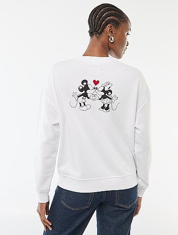 Sweat estampado "Disney" "Mickey e Minnie" em algodão liso