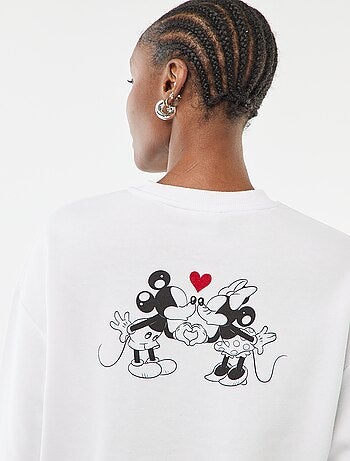 Sweat estampado "Disney" "Mickey e Minnie" em algodão liso