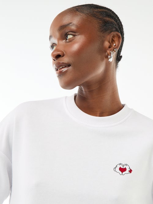 Sweat estampado "Disney" "Mickey e Minnie" em algodão liso - Kiabi
