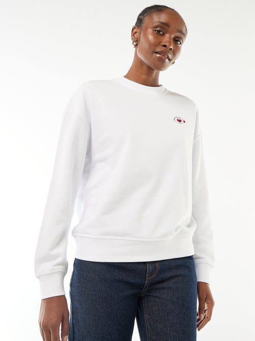 Sweat estampado "Disney" "Mickey e Minnie" em algodão liso - Kiabi