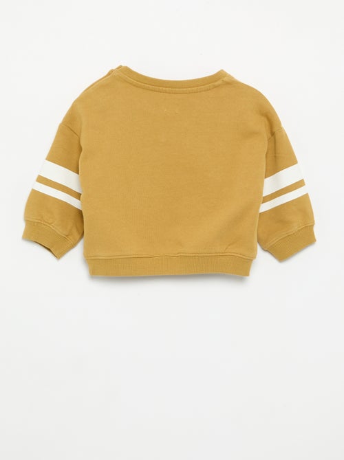 Sweat estampado e mangas compridas listadas - Kiabi