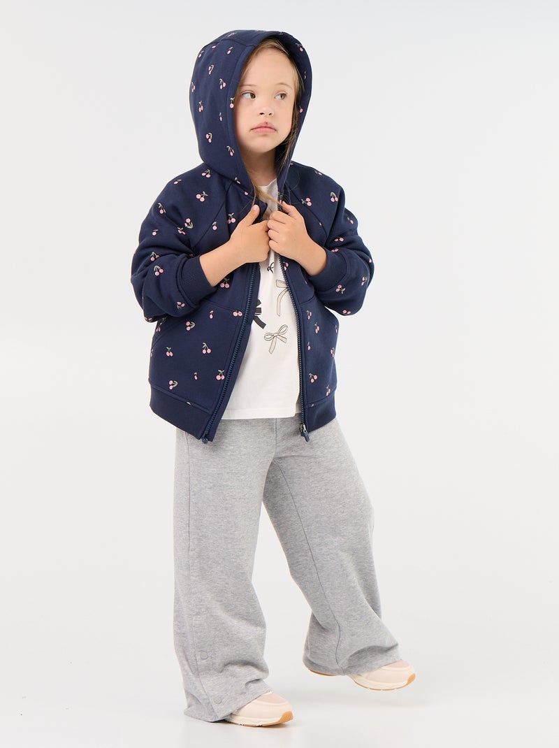 Sweat estampado em moletão - coleção fácil de vestir Azul - Kiabi
