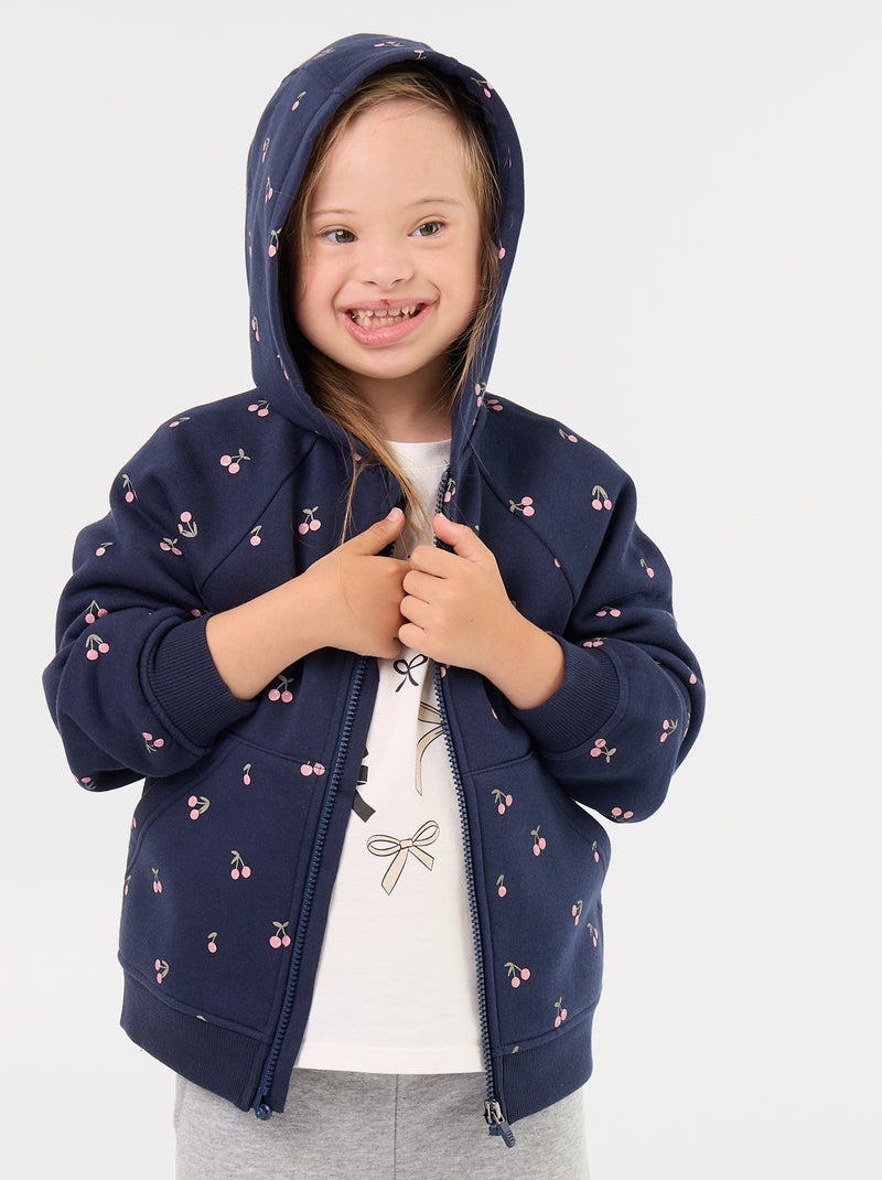 Sweat estampado em moletão - coleção fácil de vestir Azul - Kiabi