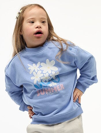Sweat estampado em moletão leve - Coleção fácil de vestir