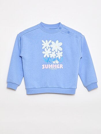 Sweat estampado em moletão leve - Coleção fácil de vestir