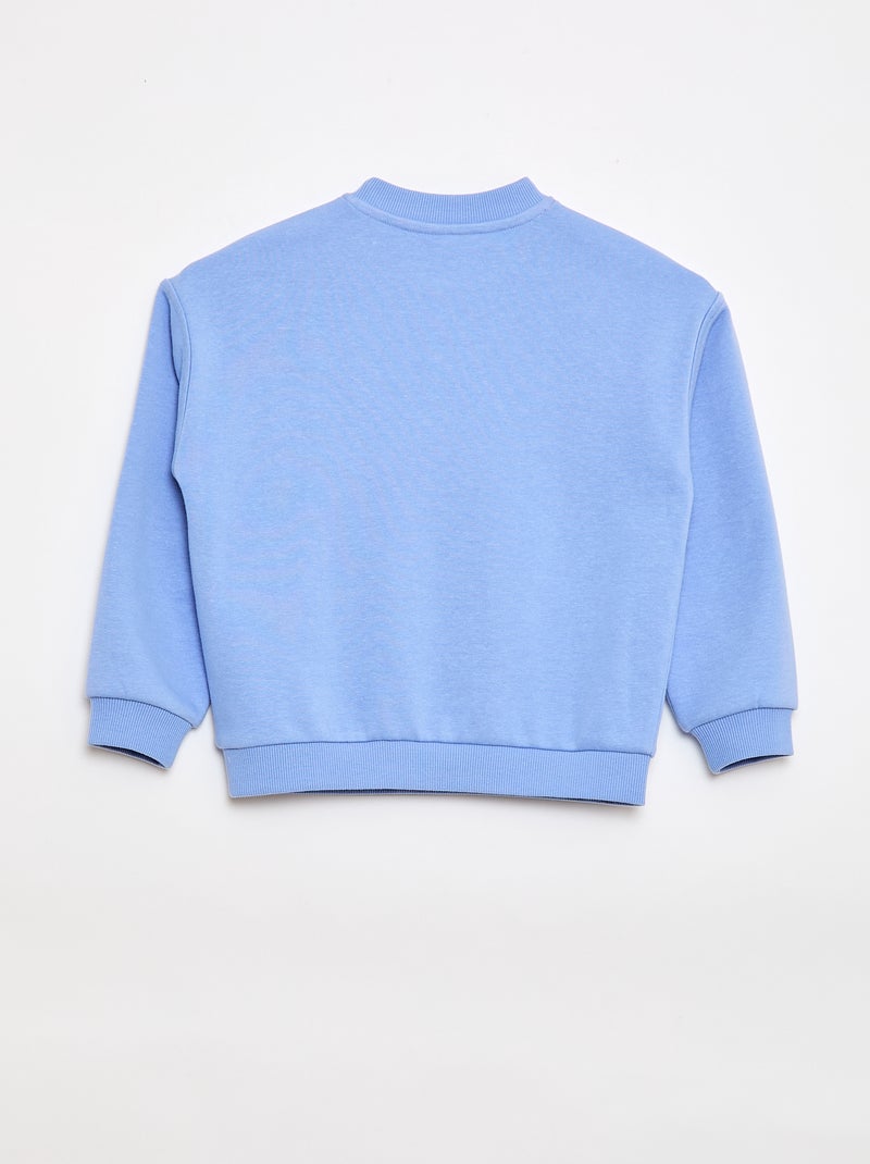 Sweat estampado em moletão leve - Coleção fácil de vestir Azul - Kiabi