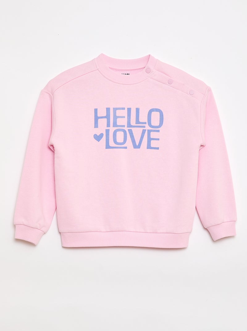 Sweat estampado em moletão leve - Coleção fácil de vestir Rosa - Kiabi