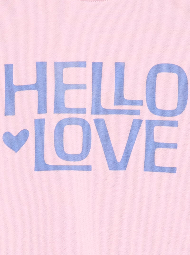 Sweat estampado em moletão leve - Coleção fácil de vestir Rosa - Kiabi