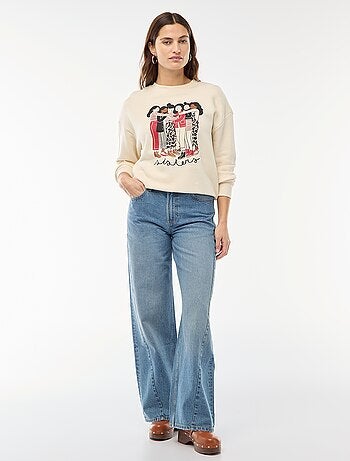 Sweat estampado em moletom leve 'Agathe Sorlet x Kiabi'