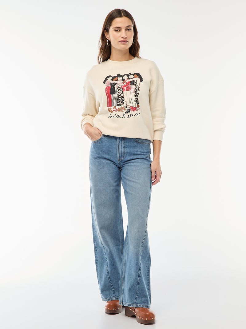 Sweat estampado em moletom leve 'Agathe Sorlet x Kiabi' Branco - Kiabi