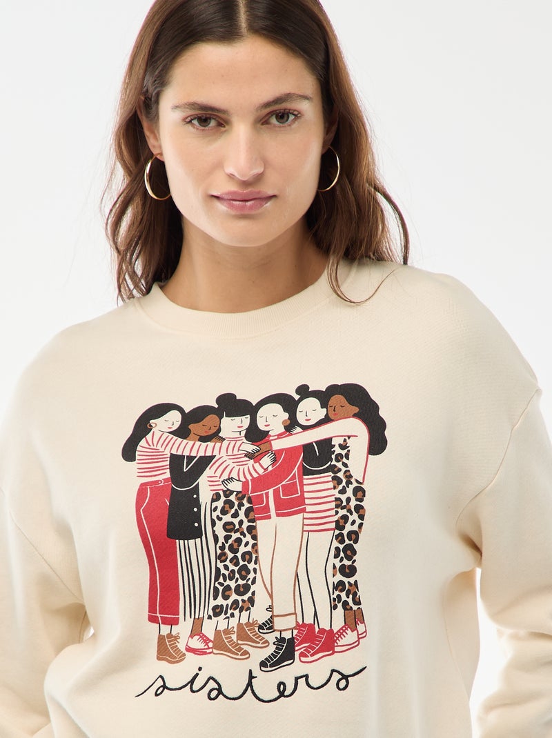 Sweat estampado em moletom leve 'Agathe Sorlet x Kiabi' Branco - Kiabi