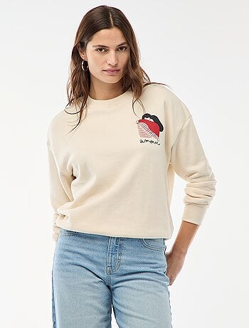 Sweat estampado em moletom leve 'Agathe Sorlet x Kiabi'