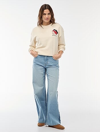 Sweat estampado em moletom leve 'Agathe Sorlet x Kiabi'