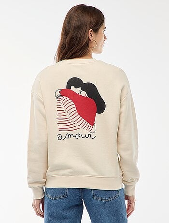 Sweat estampado em moletom leve 'Agathe Sorlet x Kiabi'