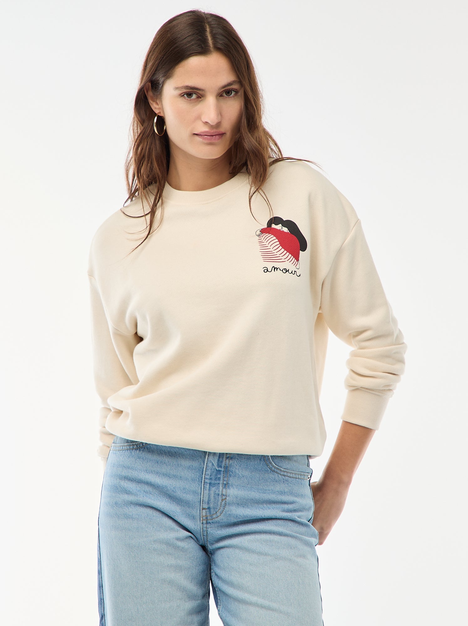 Sweat estampado em moletom leve 'Agathe Sorlet x Kiabi'