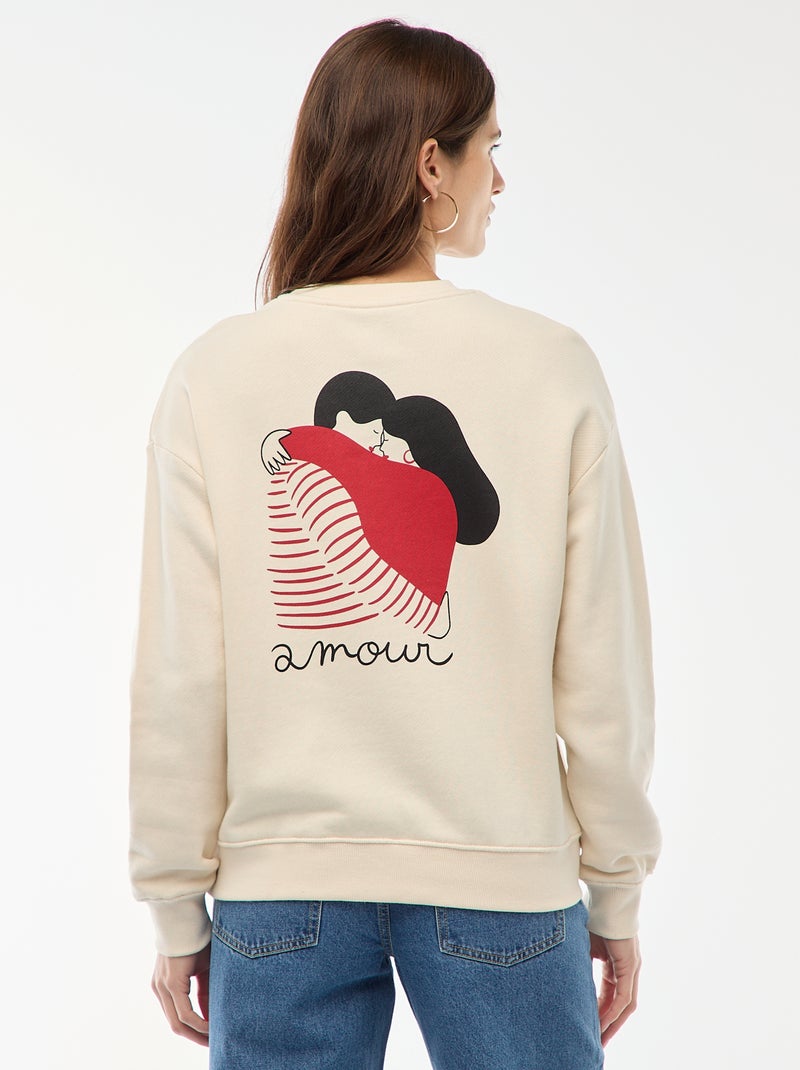 Sweat estampado em moletom leve 'Agathe Sorlet x Kiabi' Branco - Kiabi