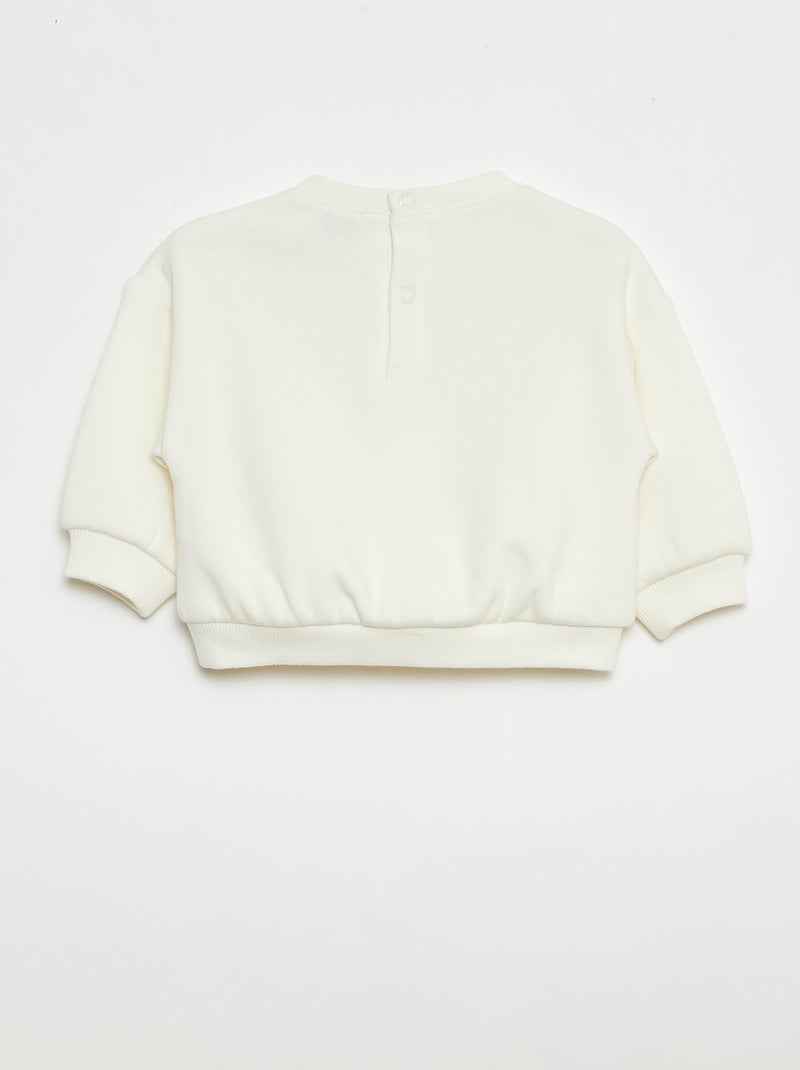 Sweat estampado gola redonda Branco - Kiabi