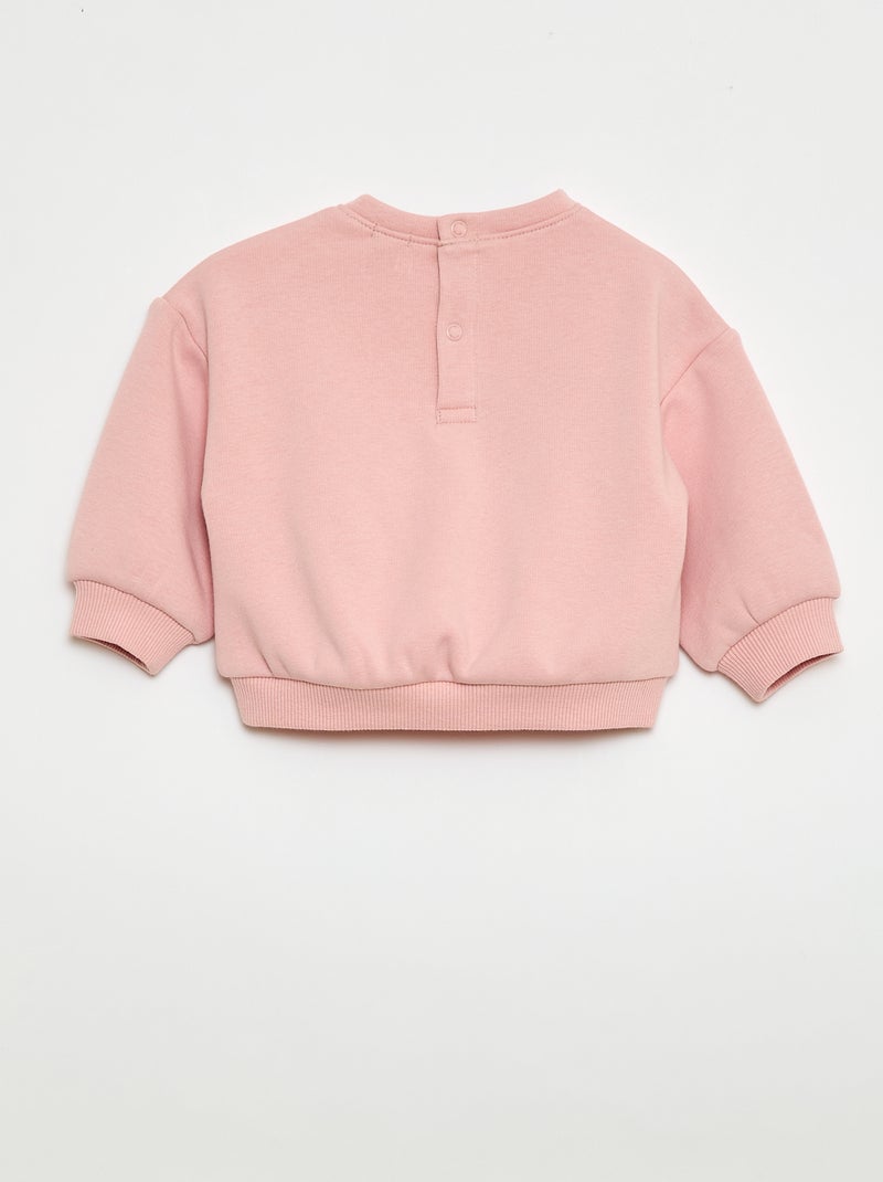 Sweat estampado gola redonda Rosa - Kiabi