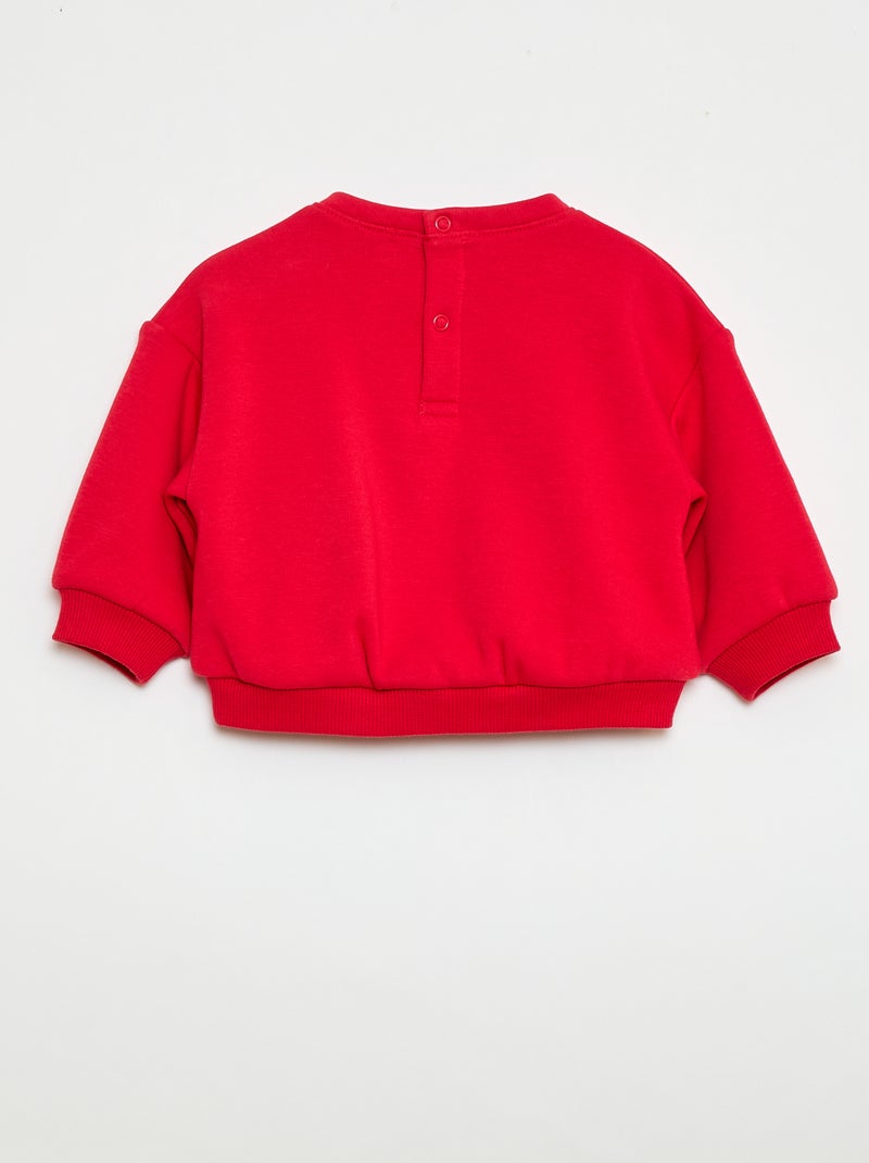 Sweat estampado gola redonda Vermelho - Kiabi