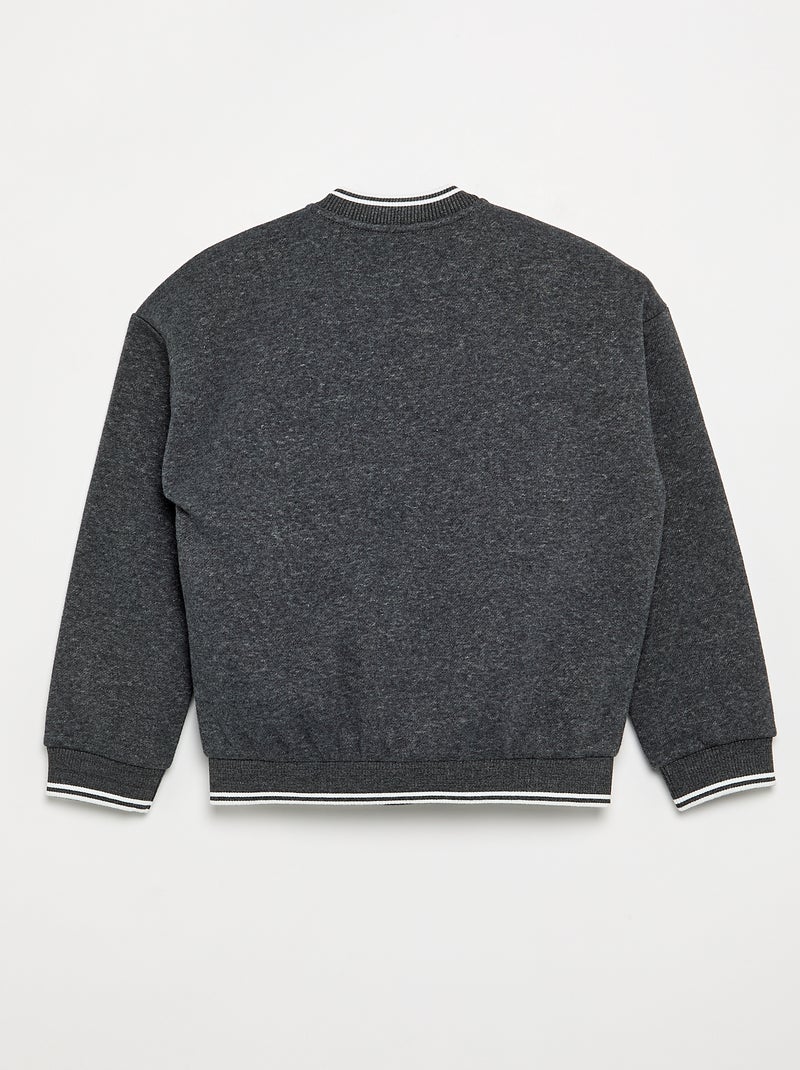 Sweat estilo campus - coleção fácil de vestir Cinza - Kiabi