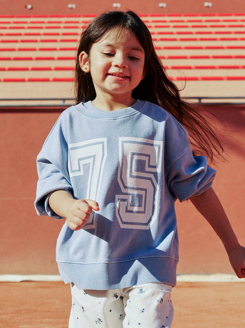 Sweat estilo campus Azul - Kiabi