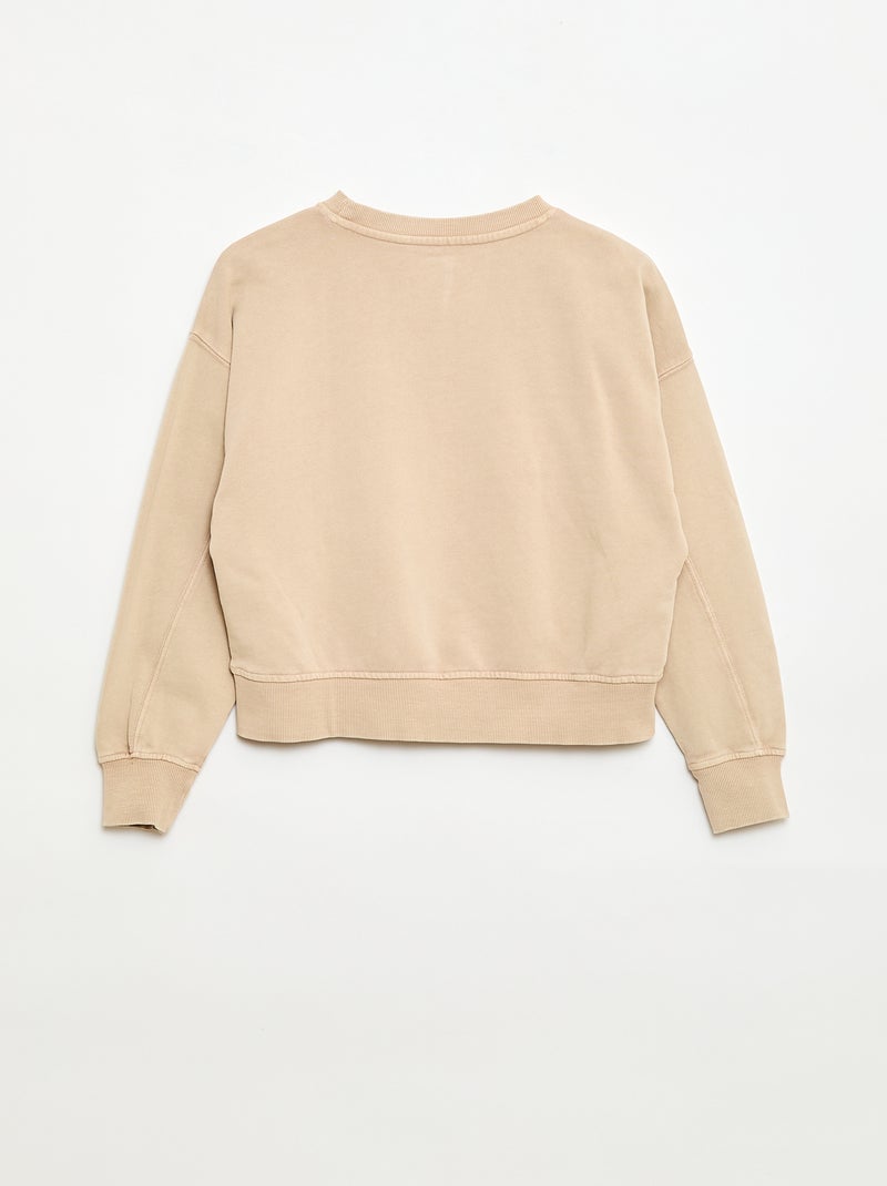 Sweat estilo campus Bege - Kiabi