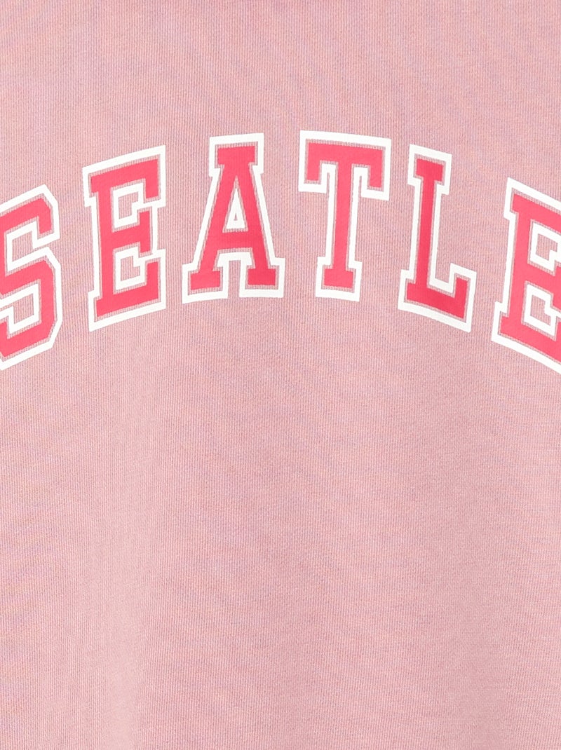 Sweat estilo campus Rosa - Kiabi