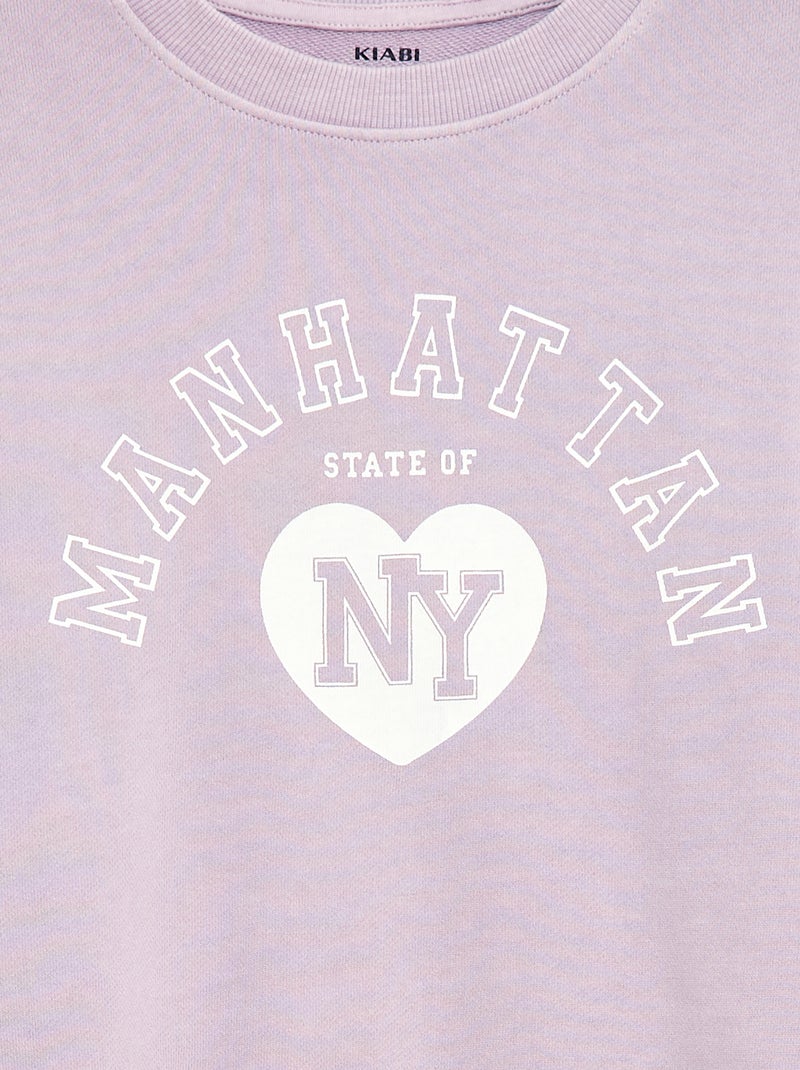 Sweat estilo campus Violeta - Kiabi