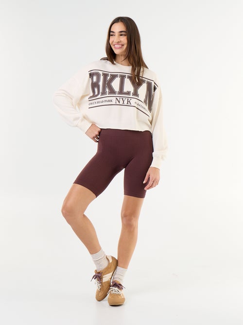 Sweat fino estampado com acabamento em corte cru - Kiabi