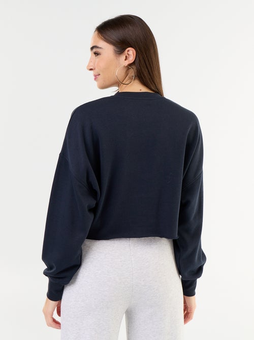 Sweat fino estampado com acabamento em corte cru - Kiabi