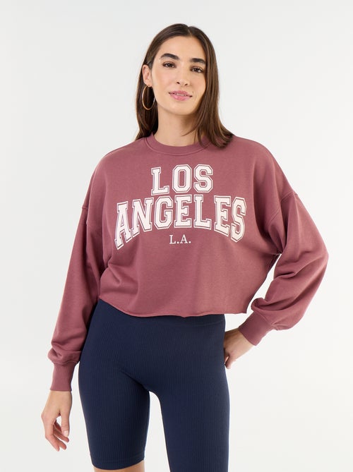 Sweat fino estampado com acabamento em corte cru - Kiabi