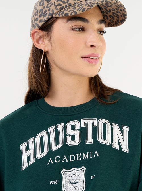 Sweat fino estampado com acabamento em corte cru - Kiabi