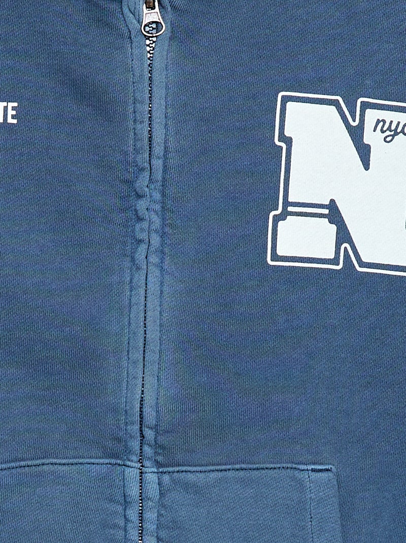 Sweat folgado com capuz e detalhe nas costas em algodão Azul - Kiabi